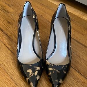 Ann Taylor Black and Tan Leopard Patterned Heels